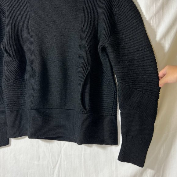 Kit and Ace Black Merino Wool Crew Neck Sweater Sz S/M - Picture 4 of 15